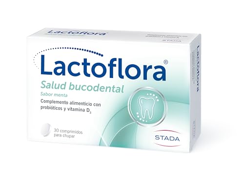 Lactoflora - Salud Bucodental - Protege la dentina y las encías y ayuda a elimiar el mal aliento - Sabor Menta -30 comprimidos para chupar